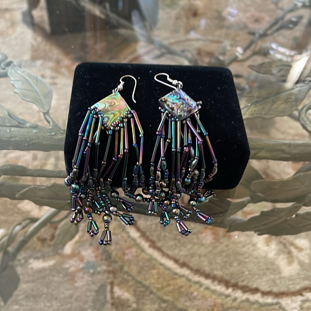 Abalone Shell Hanging Earrings
